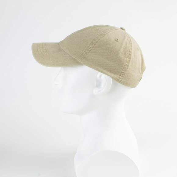 Unisex Washed-khaki + Black Baseball Cap Cotton Fits Washed Denim Adjustable Hat - Picture 3 of 6